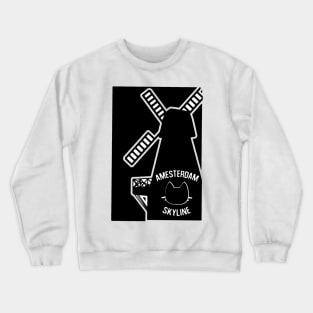 Amsterdam Skyline Cat Crewneck Sweatshirt